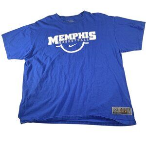 Nike Elite Team Memphis Tigers NCAA Basketball Mens Blue T Shirt Size XL